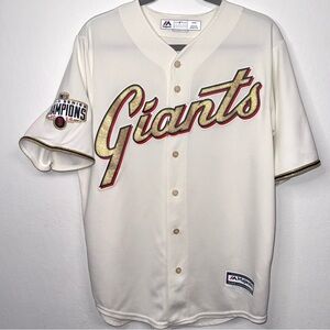 HTF Majestic San Francisco Giants Bumgarner 2014 World Series Ring Gold Jersey M